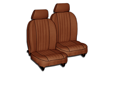SCP British MGB Front Seat Covers – 1973-1980, Black Vinyl, New Upholstery